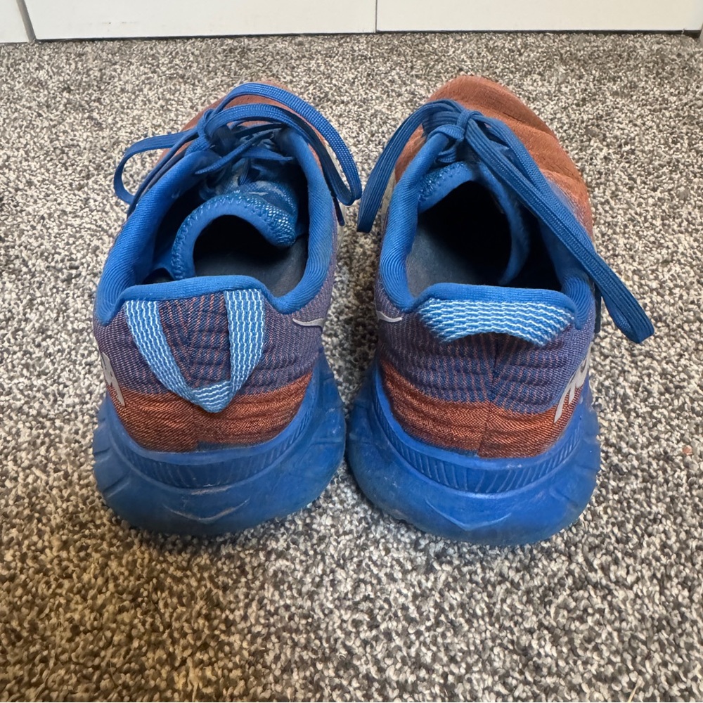 Hoka One One Mach 3 Running Shoes Men Sz 9 Red Blue Lace Up Cushioned Casual - Picture 2 of 7